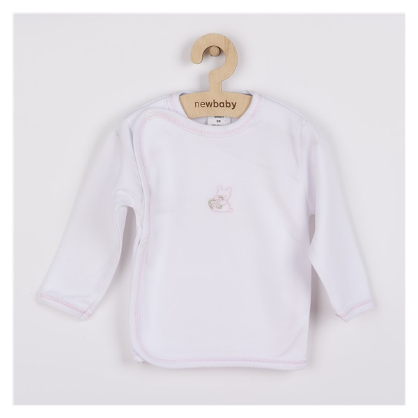 Niemowlęca koszulka z haftowanym obrazkiem New Baby różowa