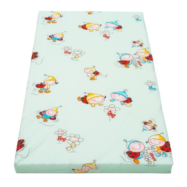 Dziecięcy piankowy materac New Baby 120x60 zielony – różne obrazki