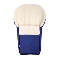 Luksusowy śpiworek z owczego runa New Baby granatowy