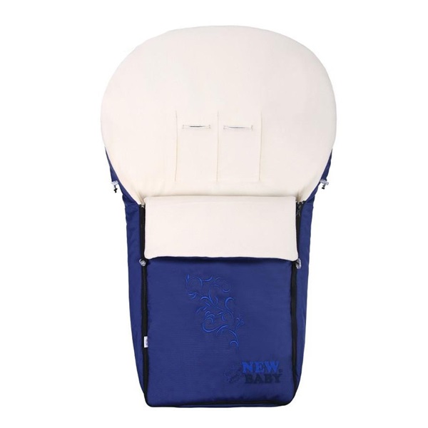 Luksusowy polarowy śpiworek New Baby granatowy