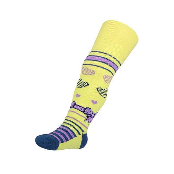 Bawełniane rajstopy New Baby z 3xABS żółte z kokardą