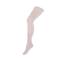 Dziecięce rajstopy z mikrofibry New Baby szare z kwiatem