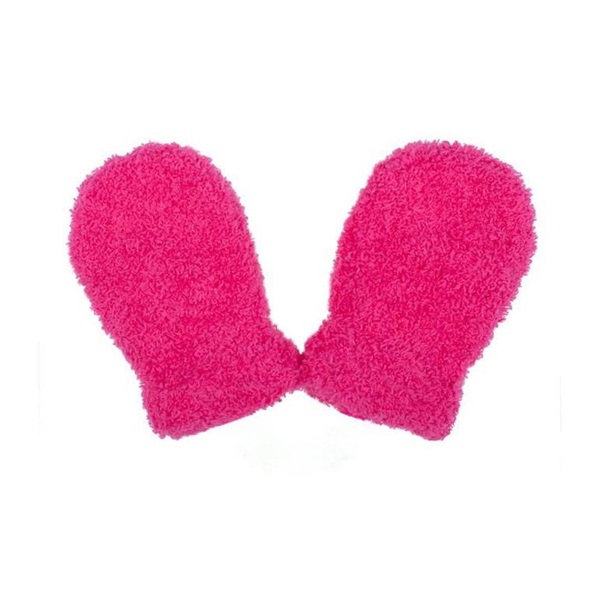 Dziecięce zimowe rękawiczki New Baby z sznurkami różowe
