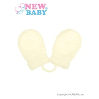 Dziecięce zimowe rękawiczki New Baby z sznurkami ecri
