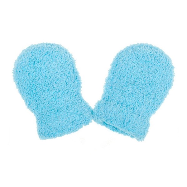 Dziecięce zimowe rękawiczki New Baby z sznurkami jasnoniebieskie