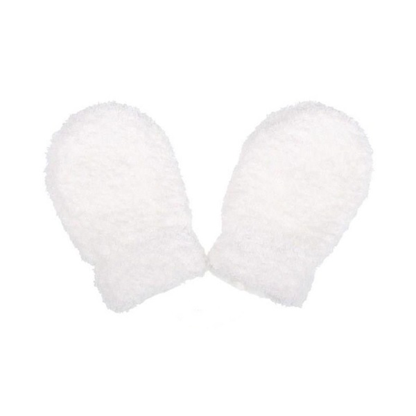 Dziecięce zimowe rękawiczki New Baby z sznurkami białe