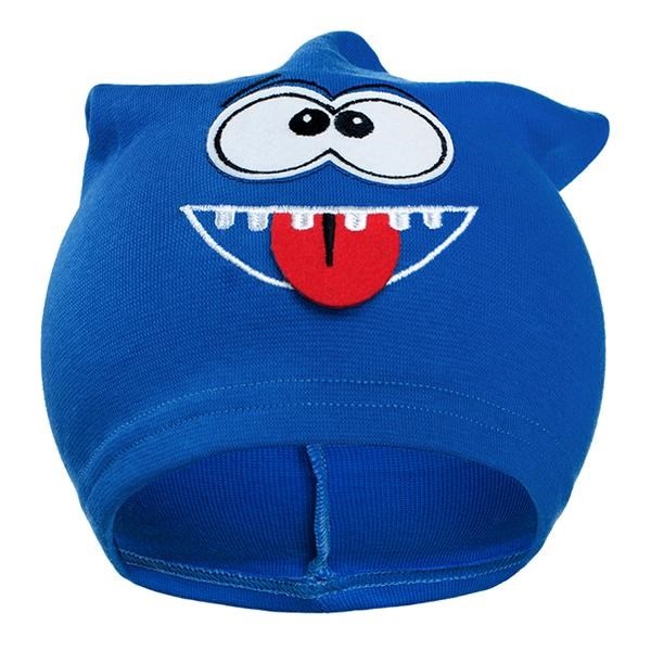 Jesienna dziecięca czapka New Baby śmieszek niebieska