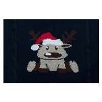 Bawełniane rajstopy New Baby ciemno niebieskie z reniferem