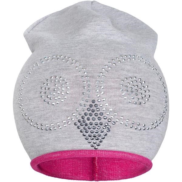 Wiosenna czapka New Baby sowa szaro-różowa