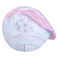 Czapka-beret z dzianiny New Baby jasnoróżowa