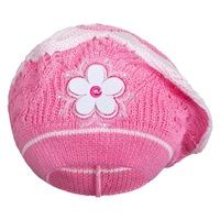 Czapka-beret z dzianiny New Baby ciemno różowa