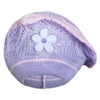 Czapka-beret z dzianiny New Baby fioletowa