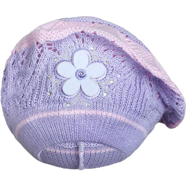 Czapka-beret z dzianiny New Baby fioletowa
