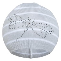 Wiosenna czapka z dzianiny New Baby ważka szara