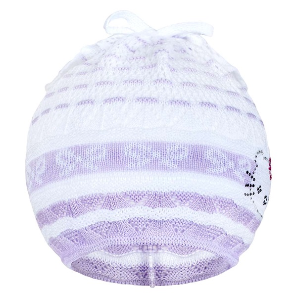 Czapka z dzianiny New Baby kotek fioletowa