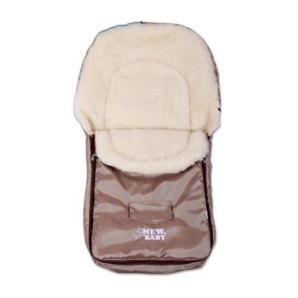 Zimowy śpiworek New Baby Classic wełna brown