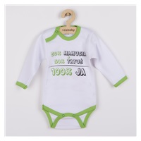 Body z nadrukiem New Baby 50% MAMUSIA + 50% TATUŚ - 100% JA zielone