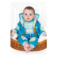 Bawełniane body z długim rękawem New Baby Puppik 2 turkusowe