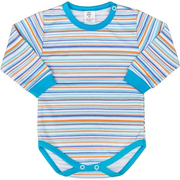 Bawełniane body z długim rękawem New Baby Puppik 2 turkusowe