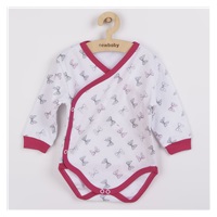 Niemowlęce całorozpinane body New Baby Kokarda amarant