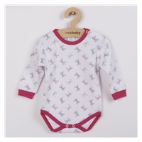 Niemowlęce bodyz długim rękawem New Baby Kokarda amarant