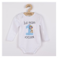 Body z nadrukiem New Baby JUŻ MAM 1 ROCZEK niebieskie