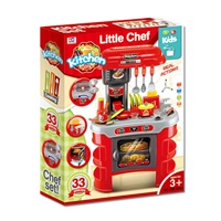 Dziecięca kuchnia Little Chef Baby Mix czerwona 32 sztuk