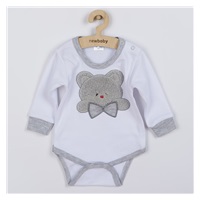 Luksusowe bawełniane body z długim rękawem New Baby Honey Bear z obrazkiem 3D