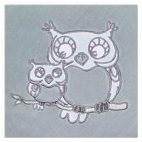 Becik z kokardą i usztywnieniem New Baby Sówki szary