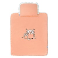 Zestaw pościeli do wózeczka New Baby Sówki coral