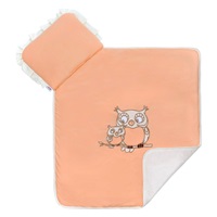 Zestaw pościeli do wózeczka New Baby Sówki coral