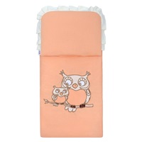 Zestaw pościeli do wózeczka New Baby Sówki coral