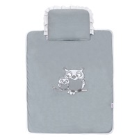 Zestaw pościeli do wózeczka New Baby Sówki szary