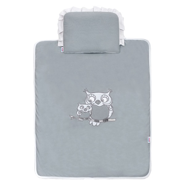 Zestaw pościeli do wózeczka New Baby Sówki szary