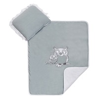 Zestaw pościeli do wózeczka New Baby Sówki szary
