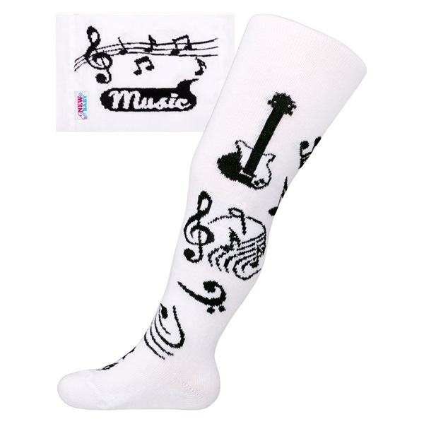 Bawełniane rajstopy New Baby Music białe