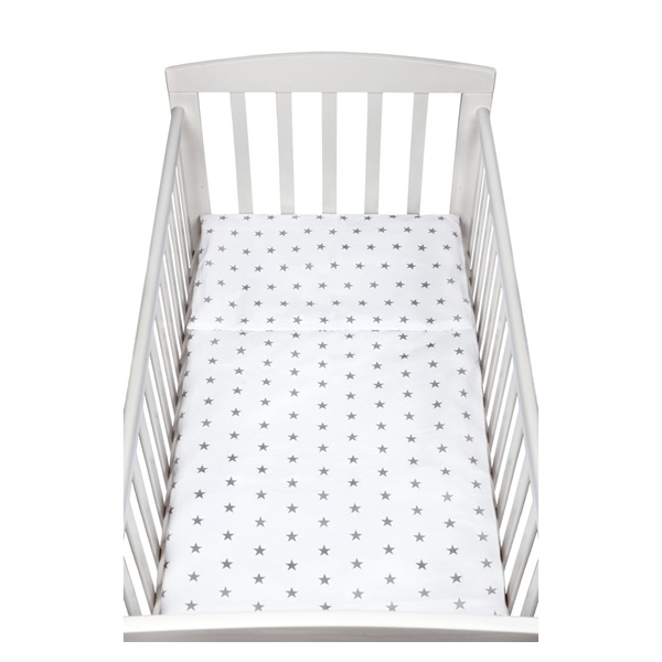 2-częściowa pościel New Baby 90/120 cm szare gwiazdki