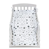 3-częściowy zestaw pościeli New Baby 90/120 biały gwiazdy szare