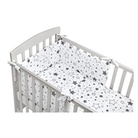 3-częściowy zestaw pościeli New Baby 90/120 biały gwiazdy szare