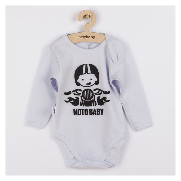 Body z nadrukiem New Baby Moto baby szare
