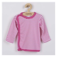 Niemowlęca koszulka New Baby Classic II w amarantowe paski