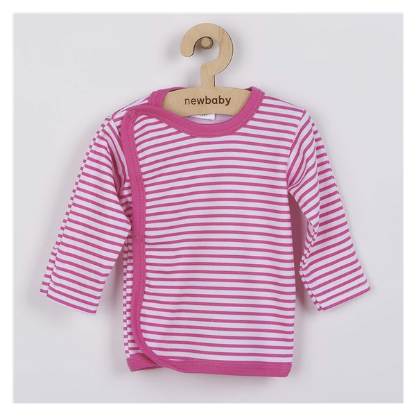 Niemowlęca koszulka New Baby Classic II w amarantowe paski