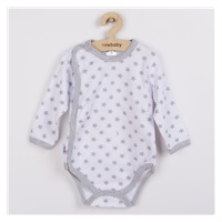 Niemowlęce całorozpinane body New Baby Classic II szare z gwiazdkami