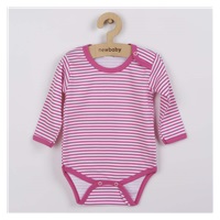 Niemowlęce body New Baby Classic II w amarantowe paski