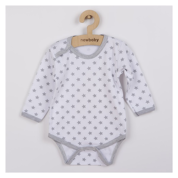 Niemowlęce body New Baby Classic II szare z gwiazdkami