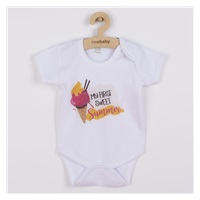 Body z nadrukiem New Baby MY FIRST SWEET Summer różowe