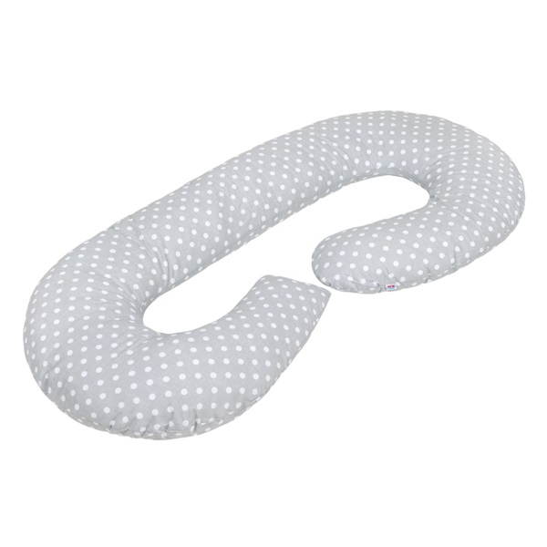 Poduszka do karmienia New Baby XL w kształcie C szary w kropki