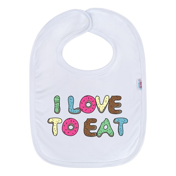Dziecięcy śliniak New Baby I LOVE TO EAT