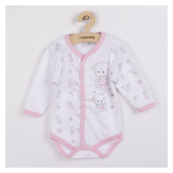 Niemowlęce całorozpinane body New Baby Bears różowe
