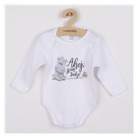 Body z nadrukiem New Baby Born in 2018 szaro-białe